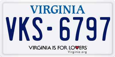 VA license plate VKS6797