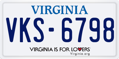 VA license plate VKS6798