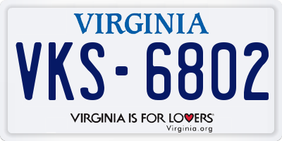 VA license plate VKS6802
