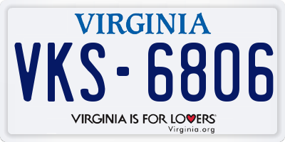 VA license plate VKS6806