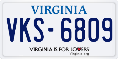 VA license plate VKS6809