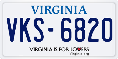 VA license plate VKS6820