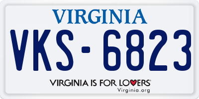 VA license plate VKS6823