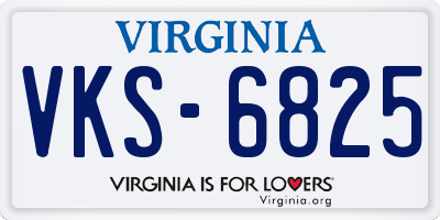 VA license plate VKS6825