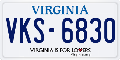 VA license plate VKS6830