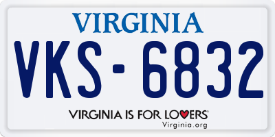 VA license plate VKS6832