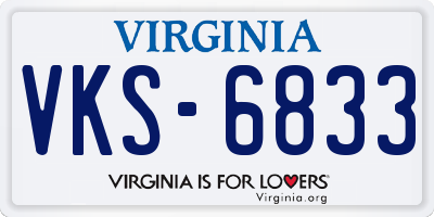 VA license plate VKS6833