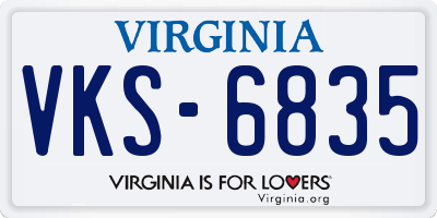 VA license plate VKS6835