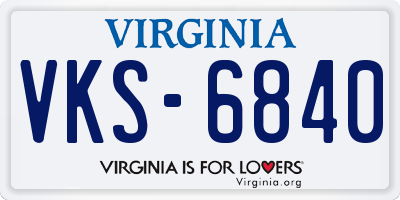 VA license plate VKS6840