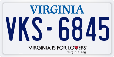VA license plate VKS6845