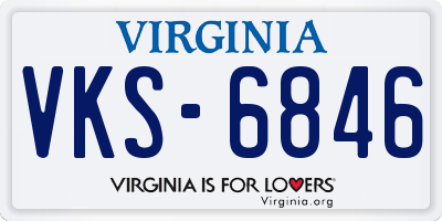VA license plate VKS6846
