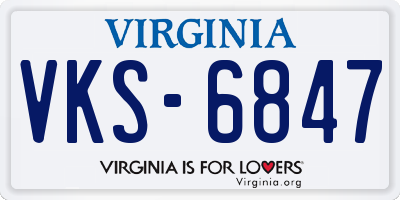 VA license plate VKS6847