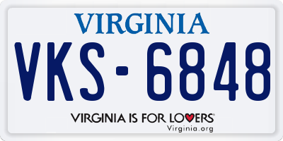 VA license plate VKS6848