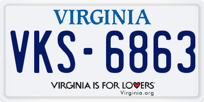 VA license plate VKS6863