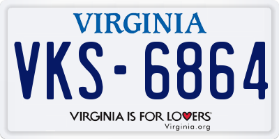 VA license plate VKS6864