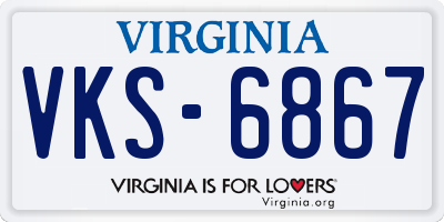 VA license plate VKS6867