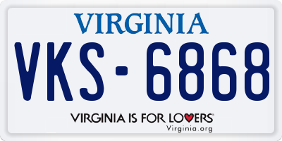 VA license plate VKS6868