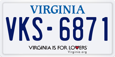 VA license plate VKS6871