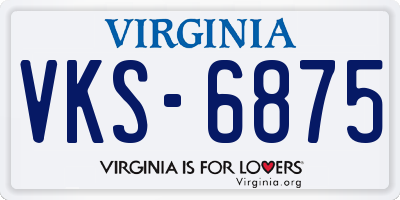 VA license plate VKS6875
