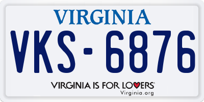 VA license plate VKS6876