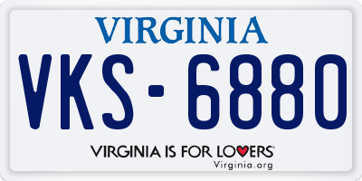 VA license plate VKS6880