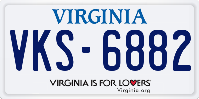 VA license plate VKS6882
