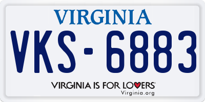 VA license plate VKS6883