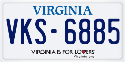 VA license plate VKS6885