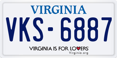 VA license plate VKS6887