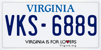 VA license plate VKS6889