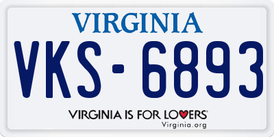 VA license plate VKS6893