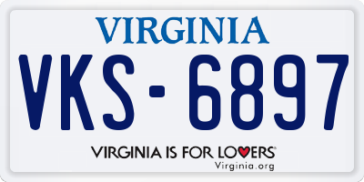 VA license plate VKS6897