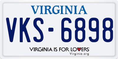 VA license plate VKS6898