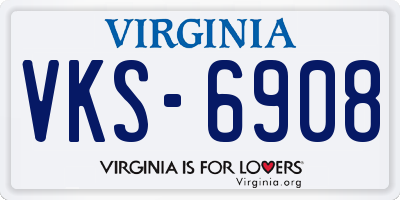 VA license plate VKS6908
