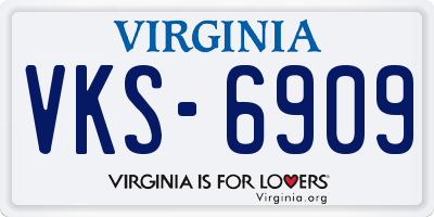 VA license plate VKS6909