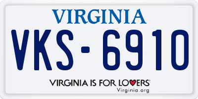 VA license plate VKS6910
