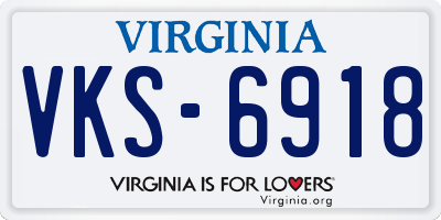 VA license plate VKS6918