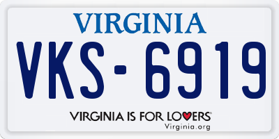 VA license plate VKS6919