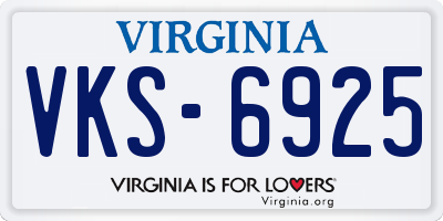 VA license plate VKS6925