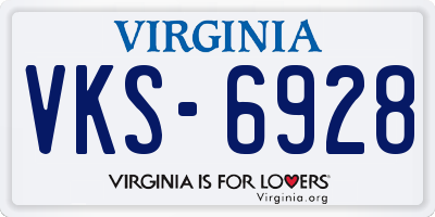 VA license plate VKS6928