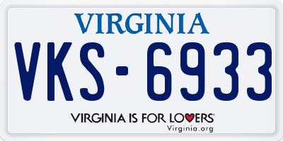 VA license plate VKS6933