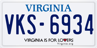 VA license plate VKS6934