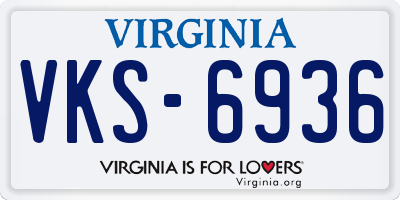VA license plate VKS6936