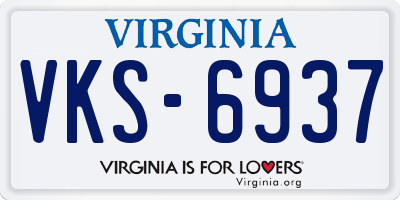 VA license plate VKS6937