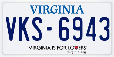 VA license plate VKS6943