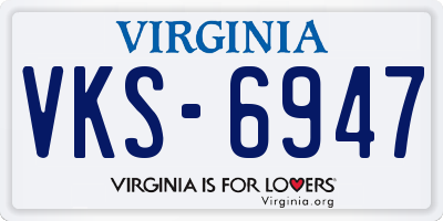 VA license plate VKS6947