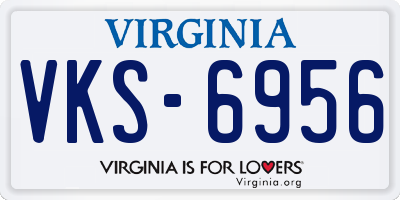 VA license plate VKS6956