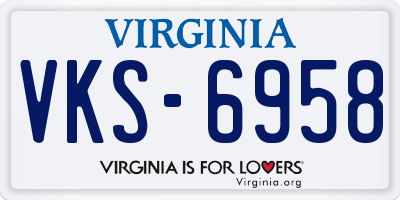 VA license plate VKS6958