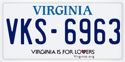 VA license plate VKS6963