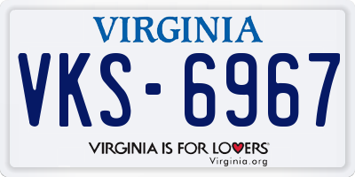 VA license plate VKS6967